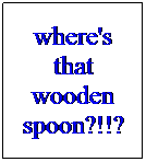 Text Box: where's that wooden spoon?!!?

